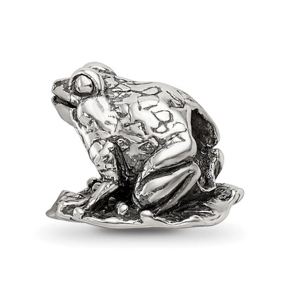 Sterling Silver Reflections Frog on Lily Pad Bead