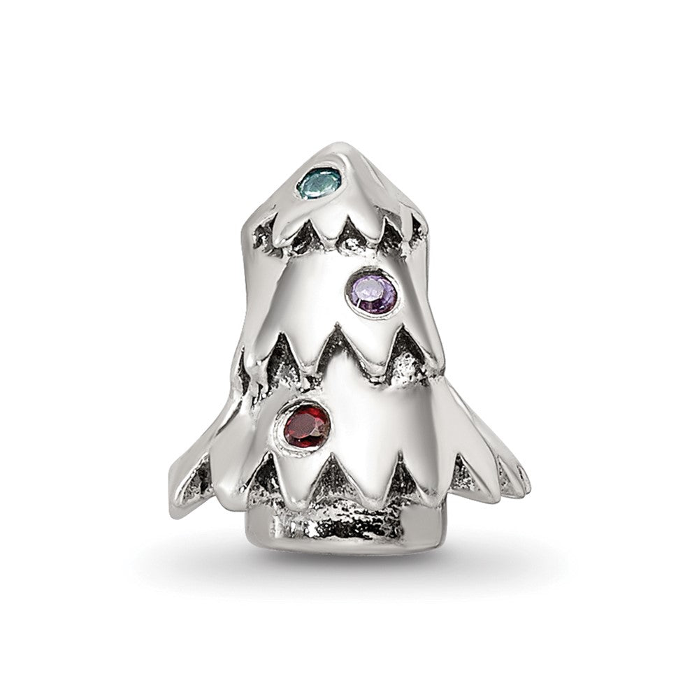 Sterling Silver Reflections CZ Christmas Tree Bead