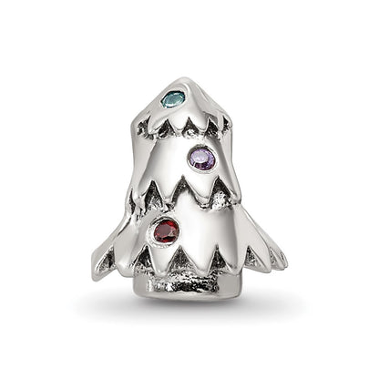 Sterling Silver Reflections CZ Christmas Tree Bead