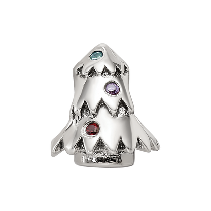 Sterling Silver Reflections CZ Christmas Tree Bead