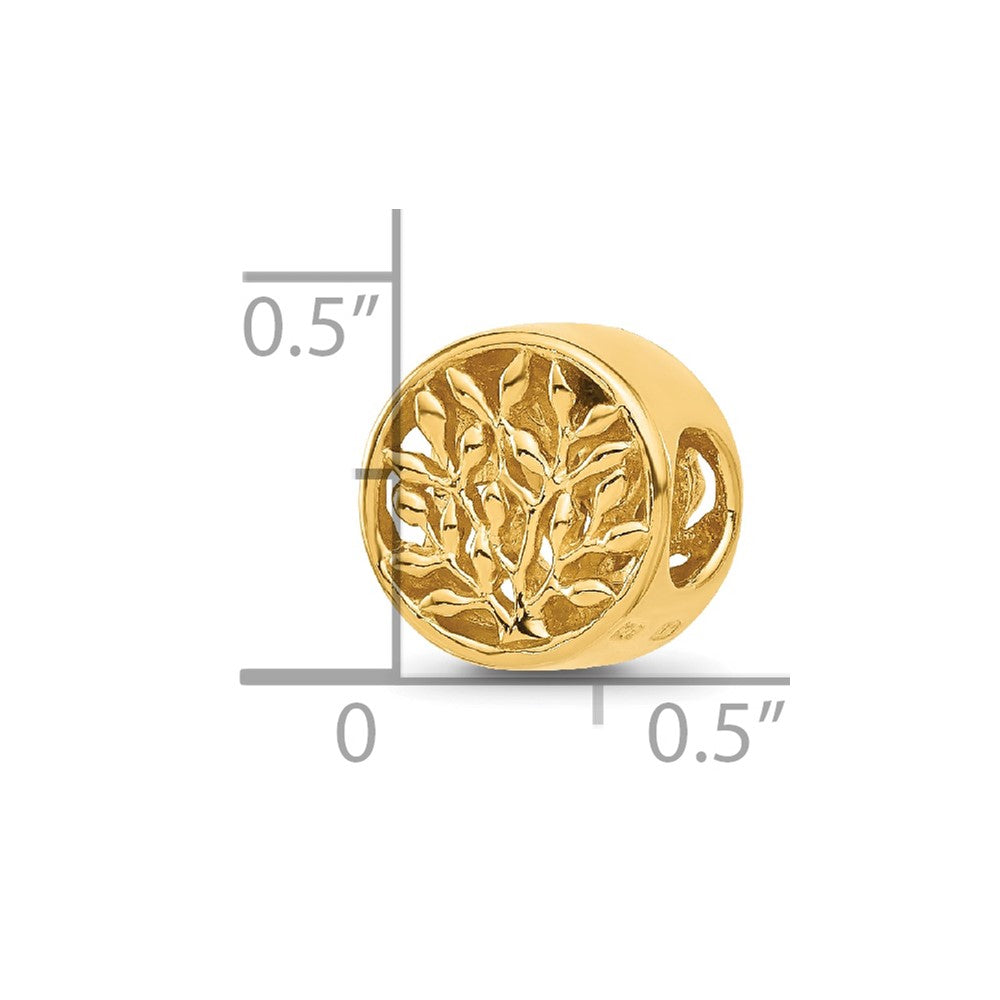 Sterling Silver Reflections Gold-plated Tree of Life Circle Bead