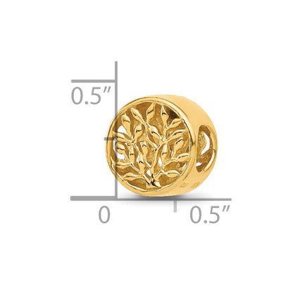 Sterling Silver Reflections Gold-plated Tree of Life Circle Bead