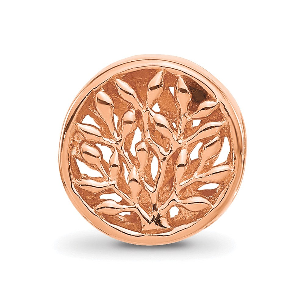 Sterling Silver Reflections Rose Gold-plated Tree of Life Circle Bead