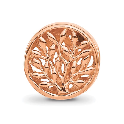 Sterling Silver Reflections Rose Gold-plated Tree of Life Circle Bead