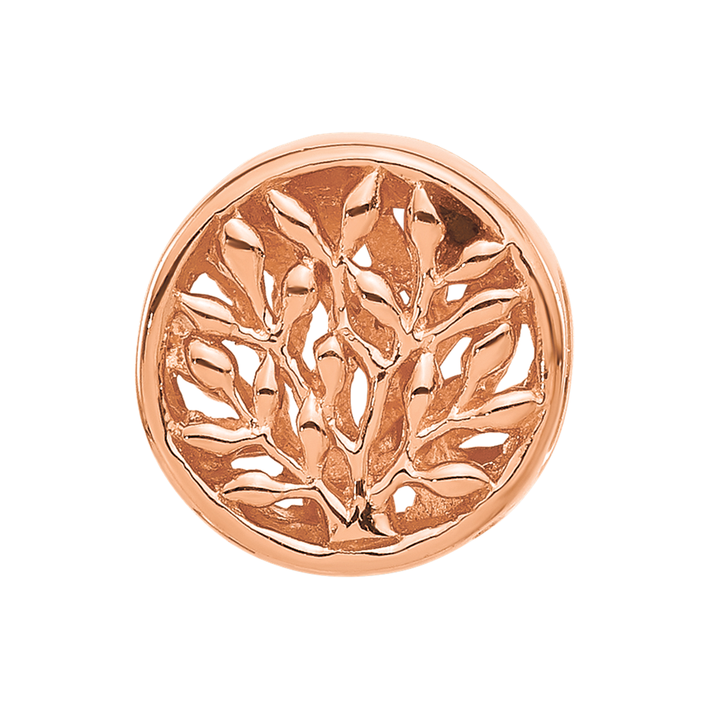 Sterling Silver Reflections Rose Gold-plated Tree of Life Circle Bead