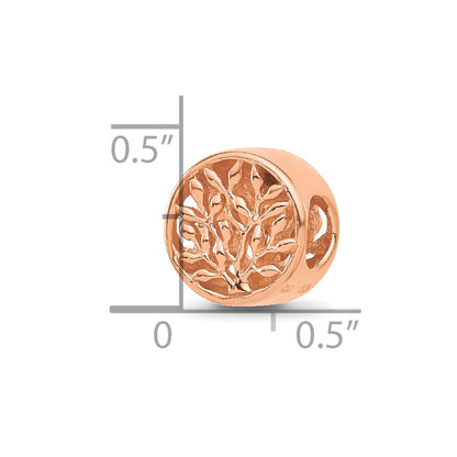 Sterling Silver Reflections Rose Gold-plated Tree of Life Circle Bead