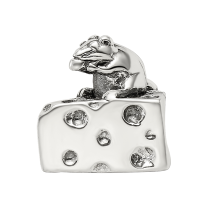 Sterling Silver Reflections Mouse on Cheese Bead