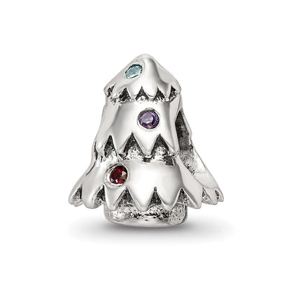 Sterling Silver Reflections CZ Christmas Tree Bead
