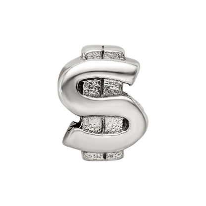 Sterling Silver Reflections Dollar Sign Bead