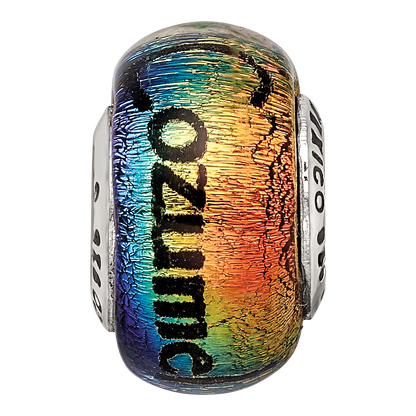 Sterling Silver Reflections Cozumel Orange Dichroic Glass Bead