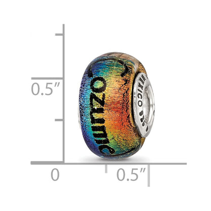 Sterling Silver Reflections Cozumel Orange Dichroic Glass Bead