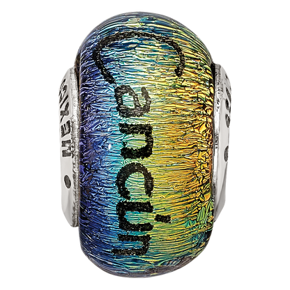 Sterling Silver Reflections Cancun Orange Dichroic Glass Bead