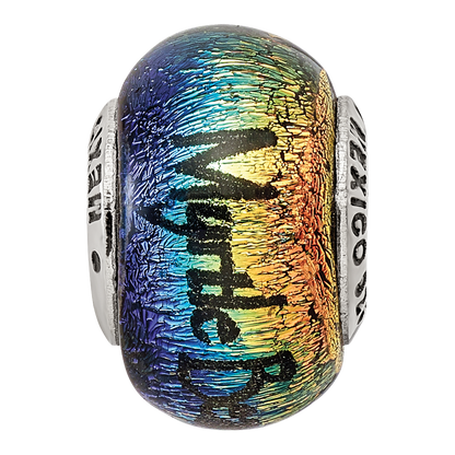 Sterling Silver Reflections Myrtle Beach Orange Dichroic Glass Bead