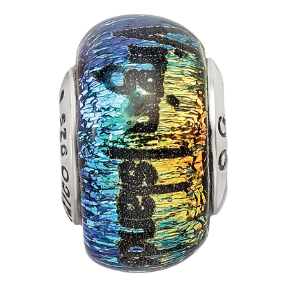 Sterling Silver Reflections Virgin Islands Orange Dichroic Glass Bead
