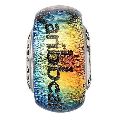 Sterling Silver Reflections Caribbean Orange Dichroic Glass Bead