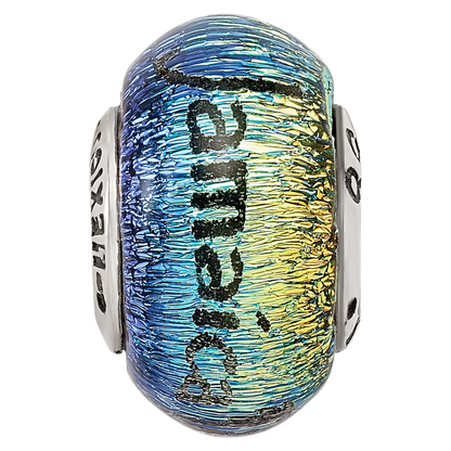 Sterling Silver Reflections Jamaica Orange Dichroic Glass Bead