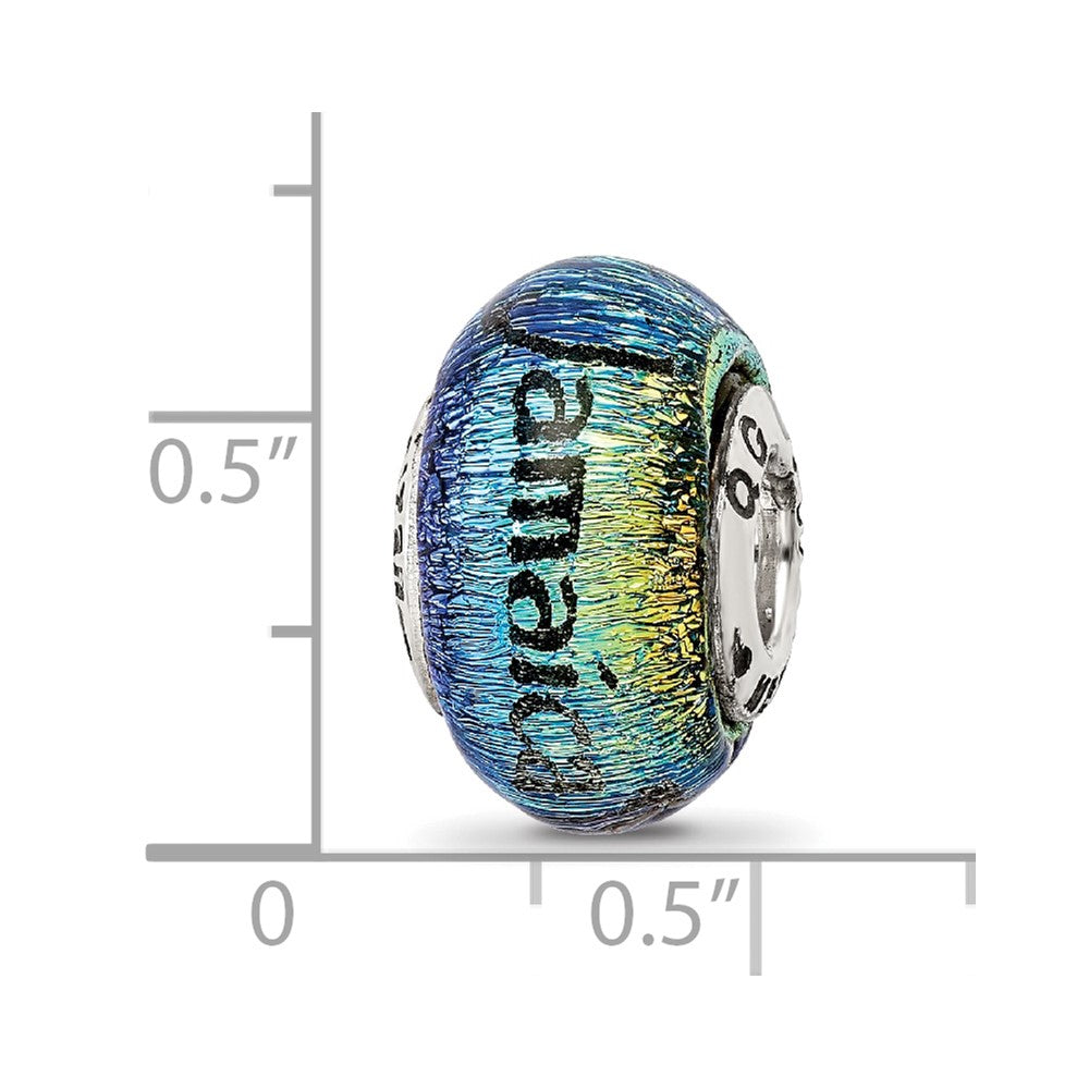 Sterling Silver Reflections Jamaica Orange Dichroic Glass Bead