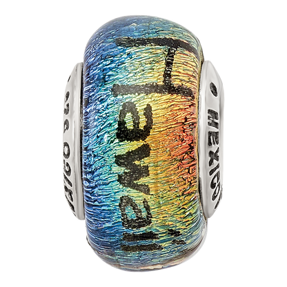 Sterling Silver Reflections Hawaii Orange Dichroic Glass Bead