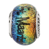 Sterling Silver Reflections St Maarten Orange Dichroic Glass Bead
