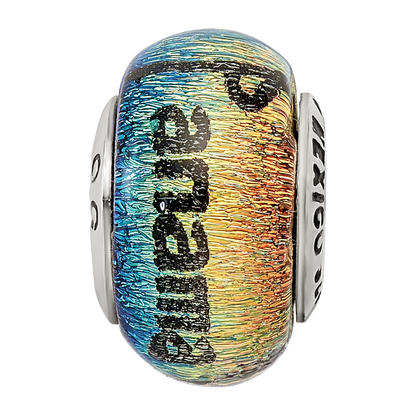 Sterling Silver Reflections Panama City Orange Dichroic Glass Bead