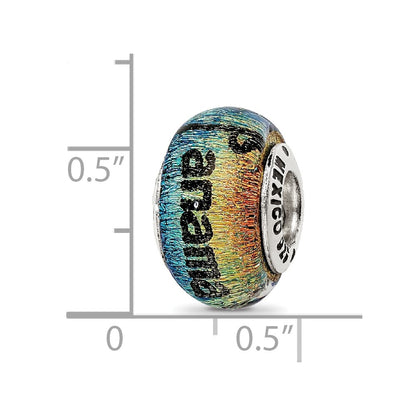 Sterling Silver Reflections Panama City Orange Dichroic Glass Bead