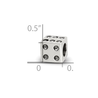 Sterling Silver Antique Reflections Dice Bead