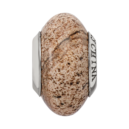 Sterling Silver Reflections Picture Jasper Bead