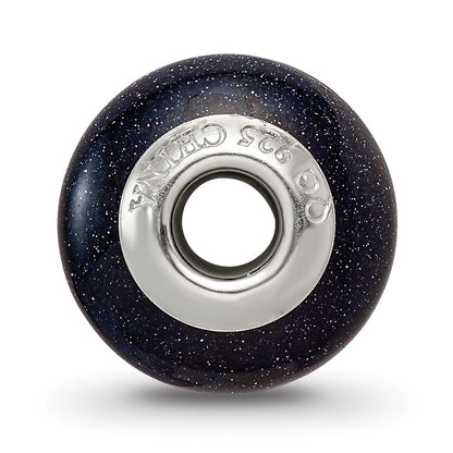 Sterling Silver Reflections Blue Sand Stone Bead