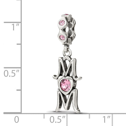 Sterling Silver Reflections Crystals MOM Dangle Bead