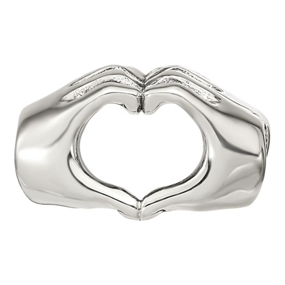 Sterling Silver Reflections Heart Hands Bead