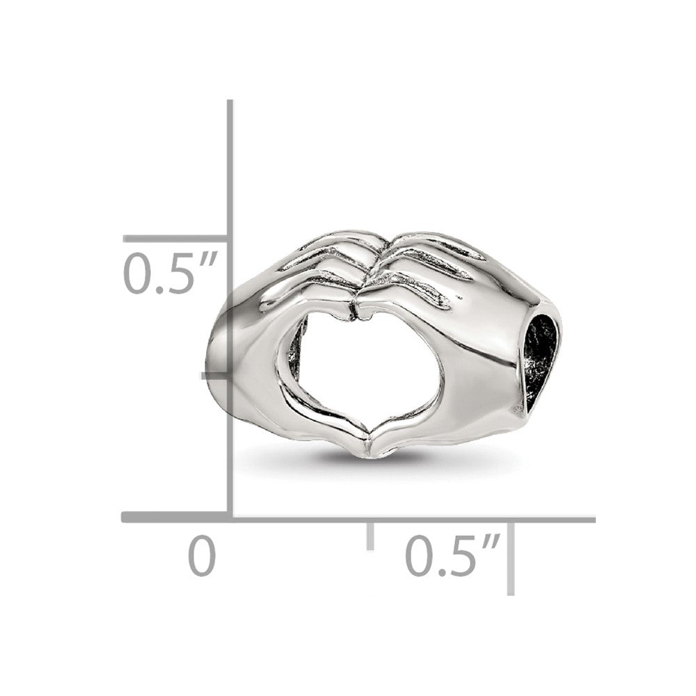 Sterling Silver Reflections Heart Hands Bead