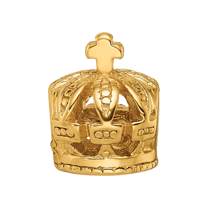 Sterling Silver Gold-plated Reflections Crown Bead