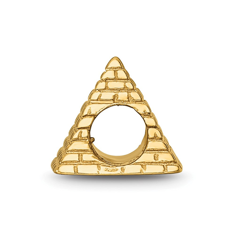 Sterling Silver Gold-plated Reflections Pyramid Bead