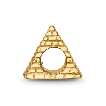 Sterling Silver Gold-plated Reflections Pyramid Bead
