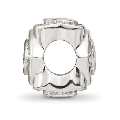 Sterling Silver Reflections Clear CZ Heart Bead