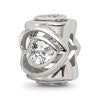 Sterling Silver Reflections Clear CZ Heart Bead