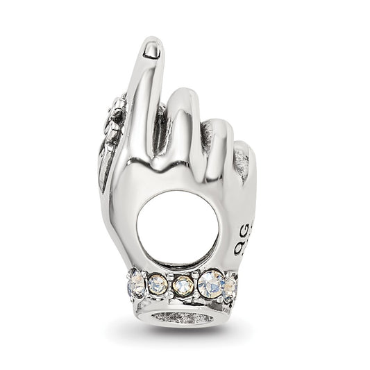 Sterling Silver Reflections Crystals Mother & Child Hand Bead