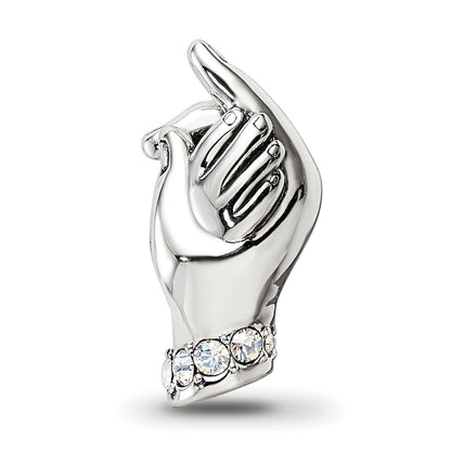 Sterling Silver Reflections Crystals Mother & Child Hand Bead