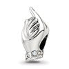 Sterling Silver Reflections Crystals Mother & Child Hand Bead