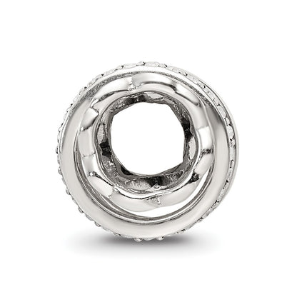 Sterling Silver Reflections with Crystals Heart Spinner Bea
