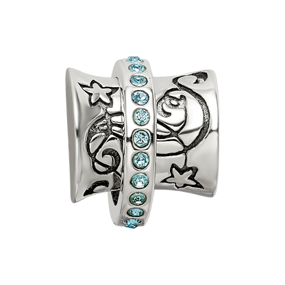 Sterling Silver Reflections Crystals Nouveau Spinner Bead