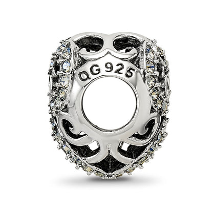 Sterling Silver Reflections Crystal Filigree Heart Bead