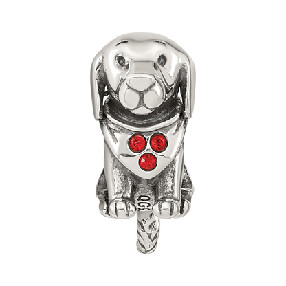 Sterling Silver Reflections Crystal Dog Bead
