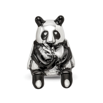 Sterling Silver Reflections Black Enamel Mama Panda Bead