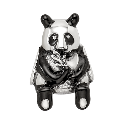 Sterling Silver Reflections Black Enamel Mama Panda Bead