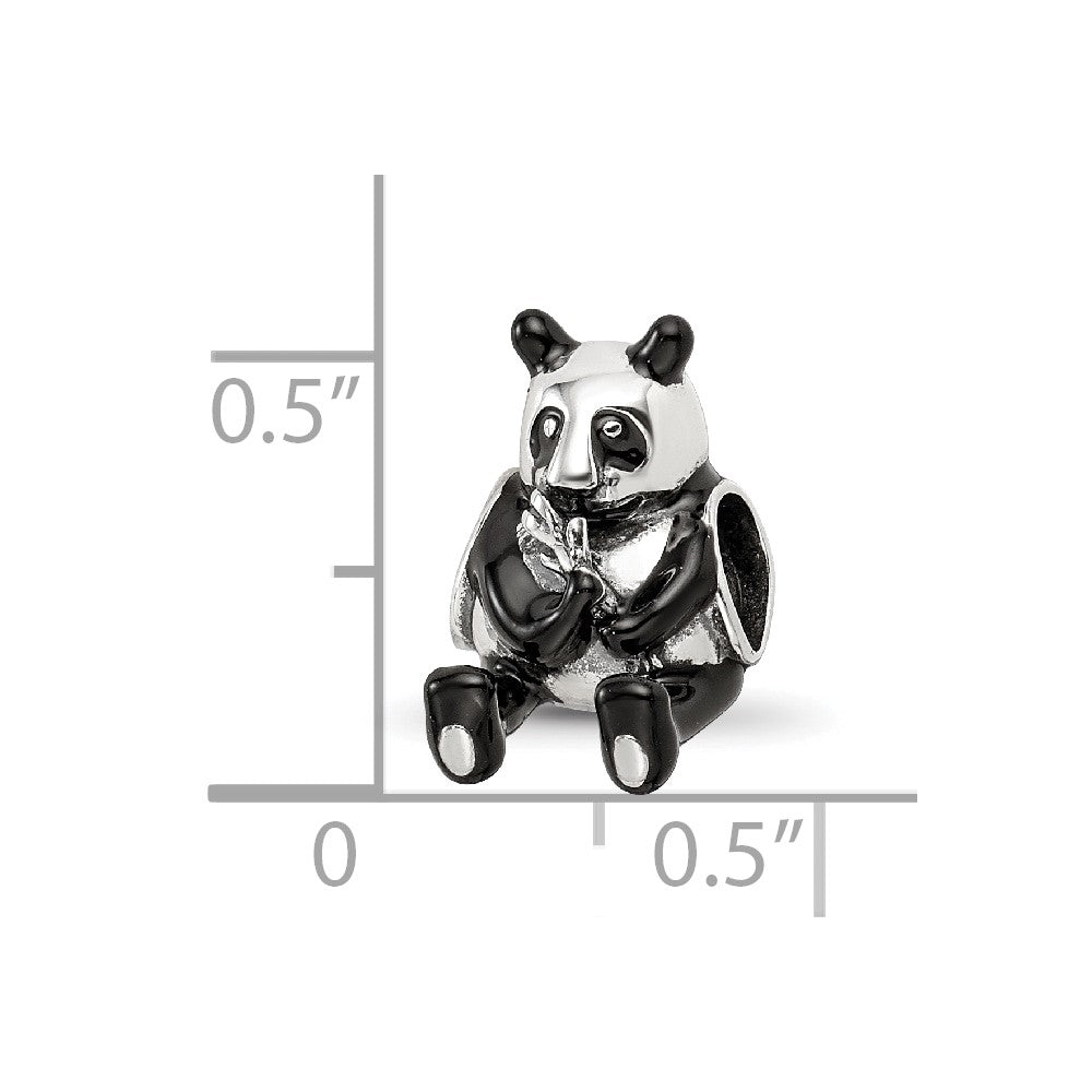 Sterling Silver Reflections Black Enamel Mama Panda Bead
