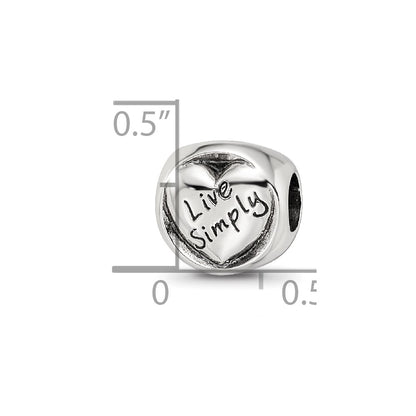 Sterling Silver Reflections Live Simply Trilogy Bead