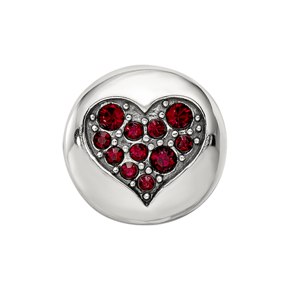 Sterling Silver Reflections Jan Red Crystal Faith Heart Bead