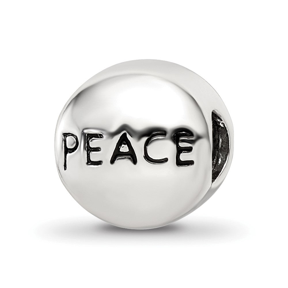 Sterling Silver Reflections Feb Purple Crystal Peace Heart Bead