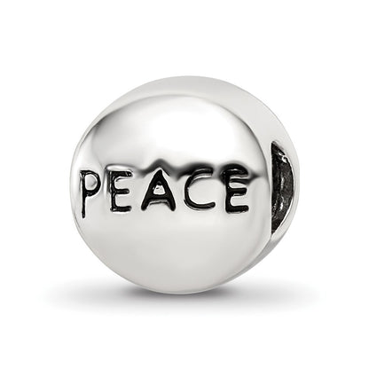 Sterling Silver Reflections Feb Purple Crystal Peace Heart Bead